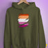 Lesbian Pride Flag Ripped Reveal Hoodie - Army